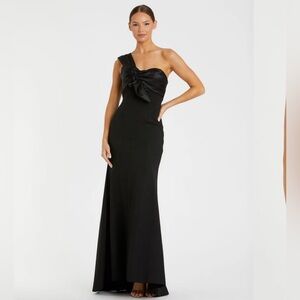 Mac Duggal One Shoulder Draped Trumpet Gown